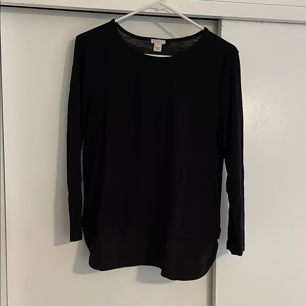 J. Crew Black 3/4 Sleeve Blouse